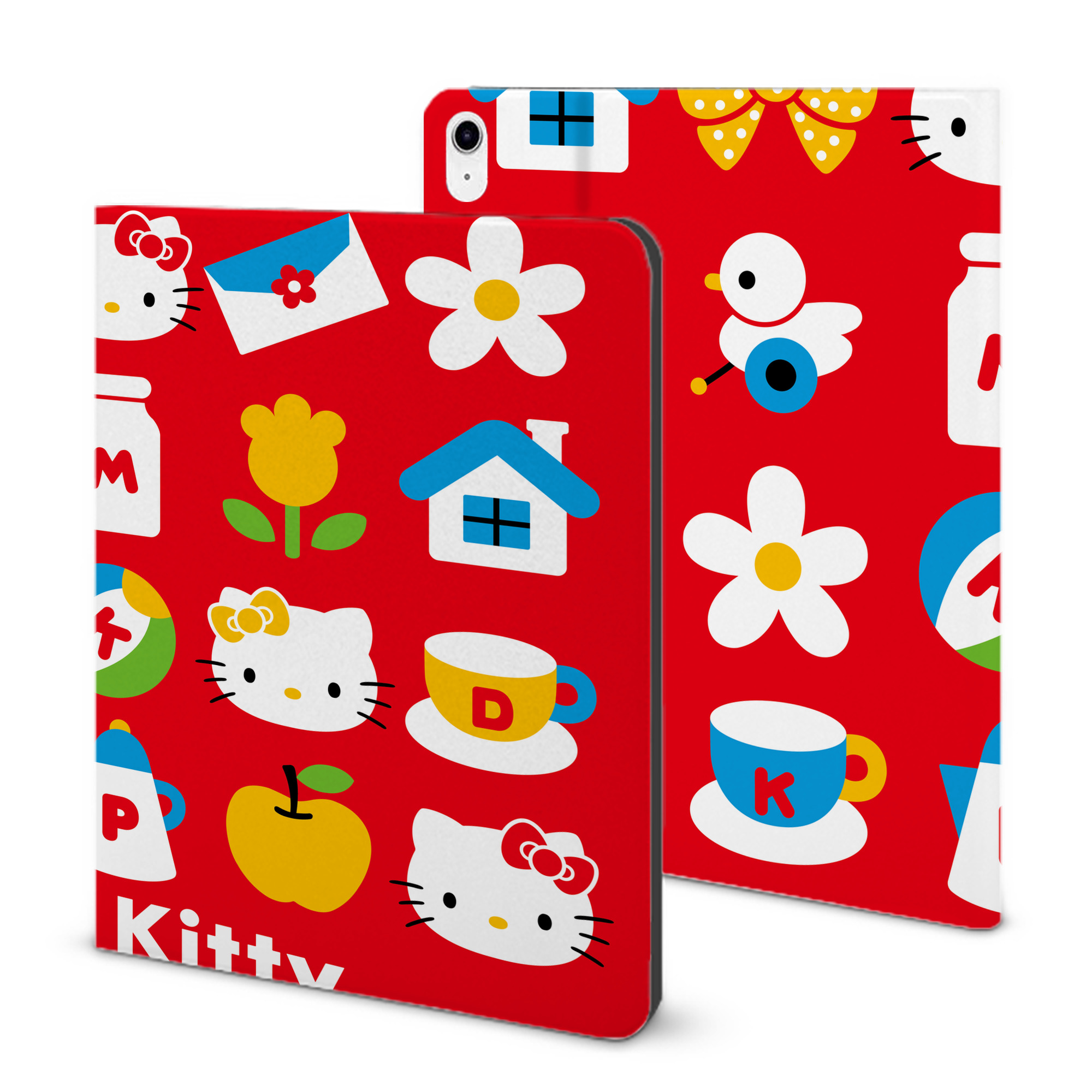 （画像用） Hello Kitty ハローキティ IPad ケース ブック型 PUレザー TPU 耐衝撃 軽量 薄型 ペン収納なし 全面保護 IPad 各モデル対応